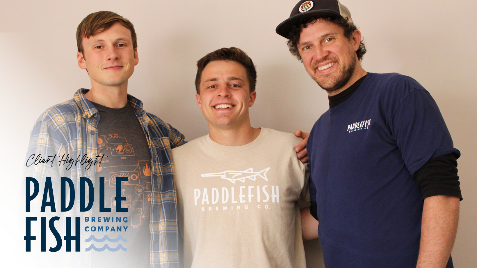 The three owners of Paddlefish Brewing posing for a picture