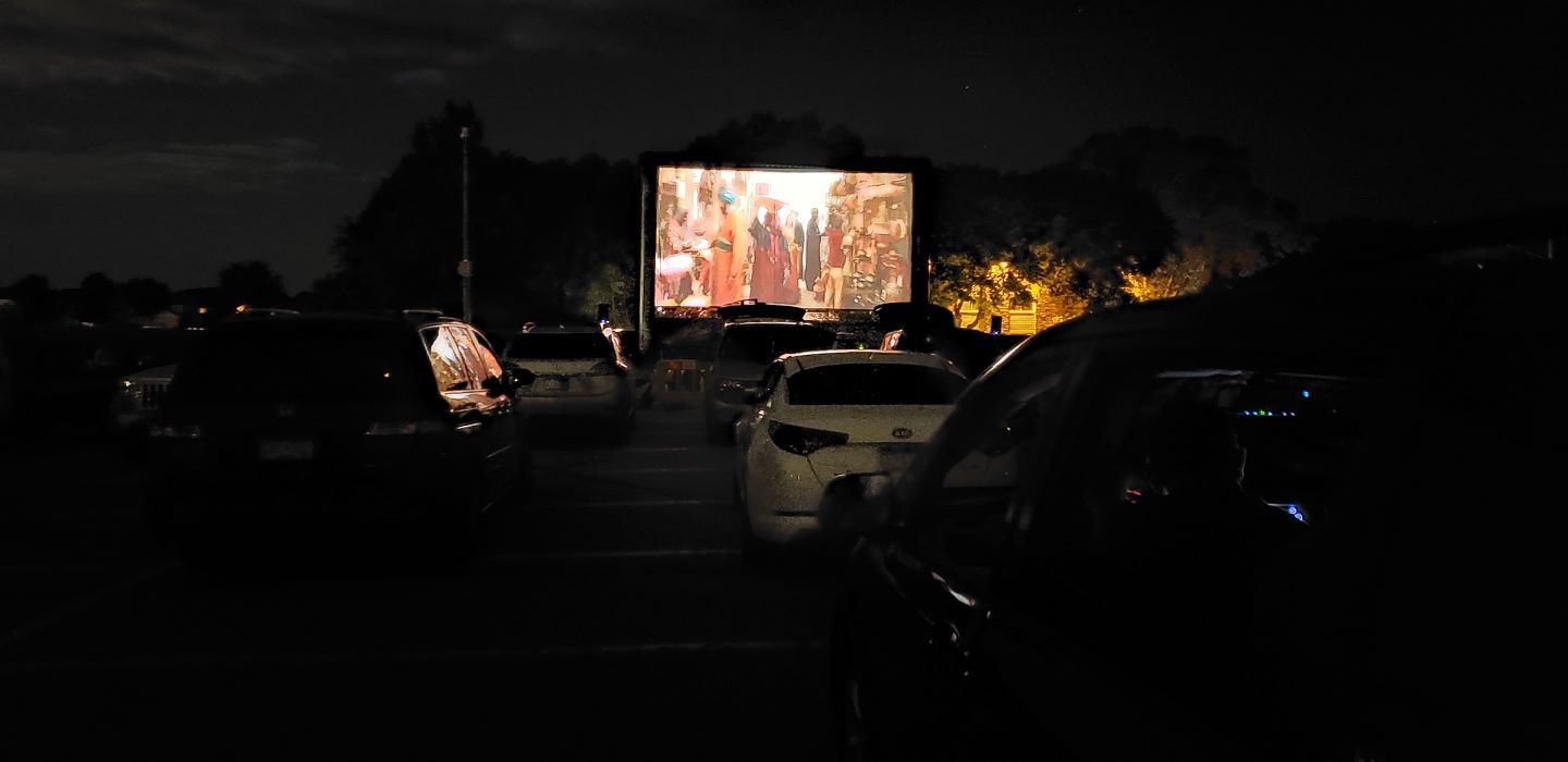 Watching a drive-in movie