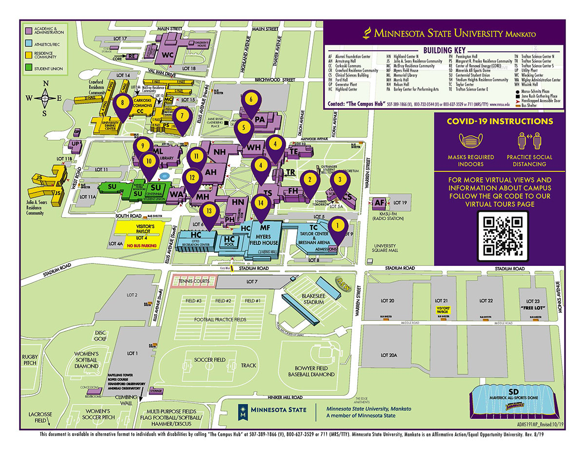 Minnesota State University Mankato Campus Map - United States Map