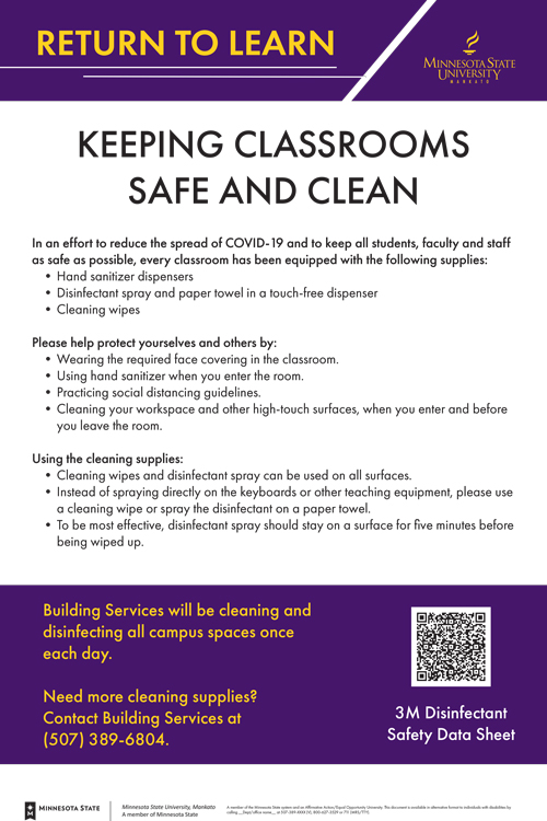 Keeping classrooms clean and safe poster