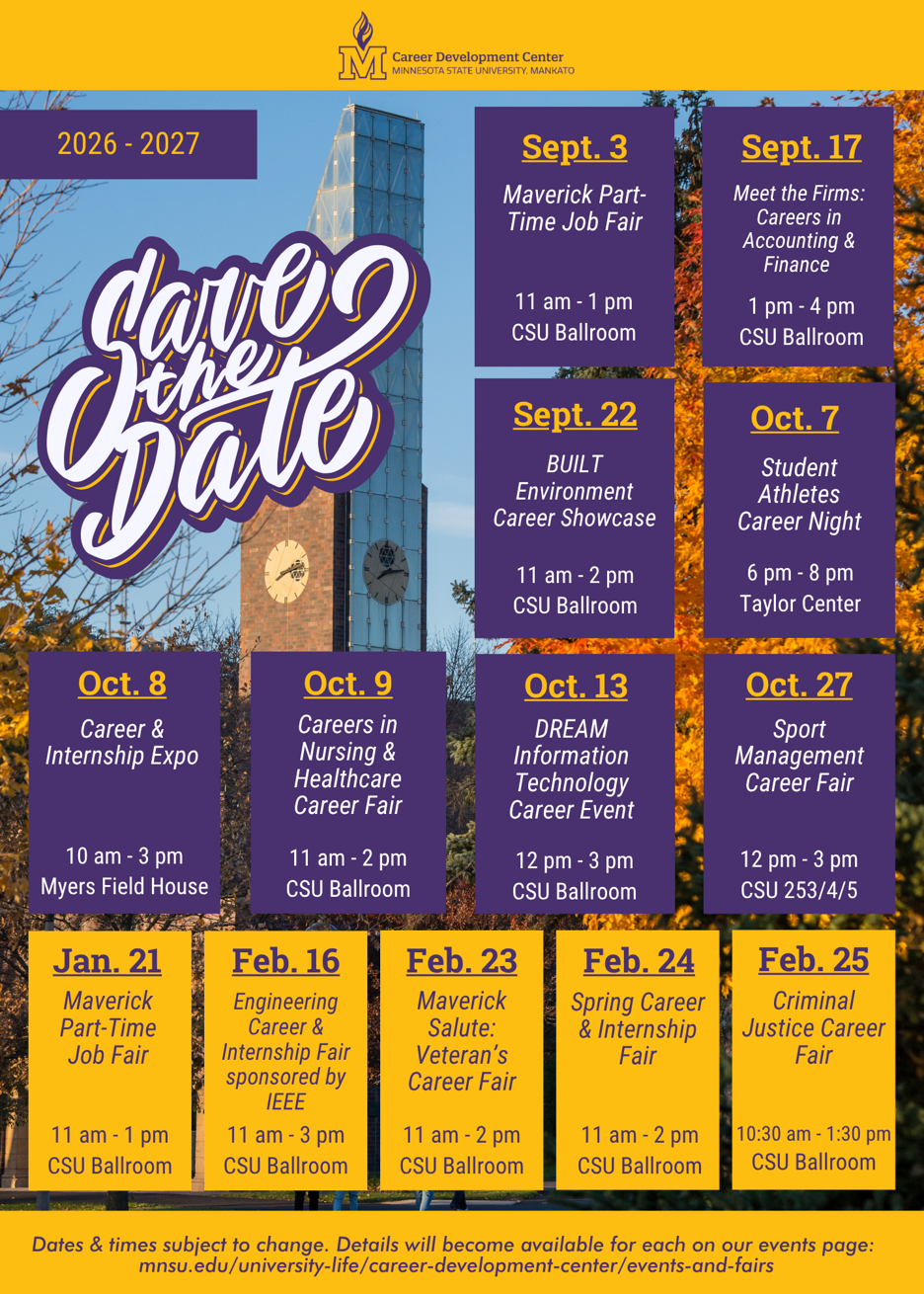 2026-2027 MSU Career Development Center Events