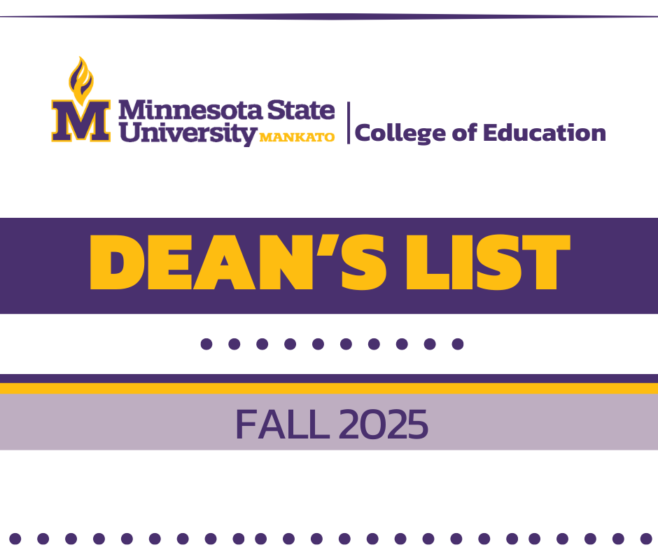 Decorative graphic that includes MSU and COE wordmarks. Dean's List. Fall 2025 