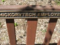 Hickorytech employees dimensional bench sign