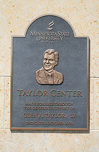 Minnesota State University Taylor Center plaque