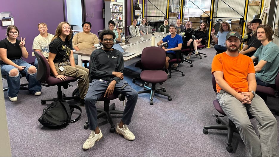 Photograph of the student founders of Mav FM