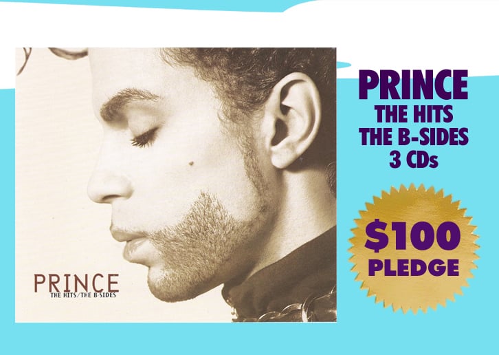 The cover of Prince 'The Hits/The B-sides', which is available for a $100 pledge.
