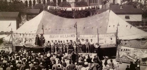 Vintage photo of a circus tent.