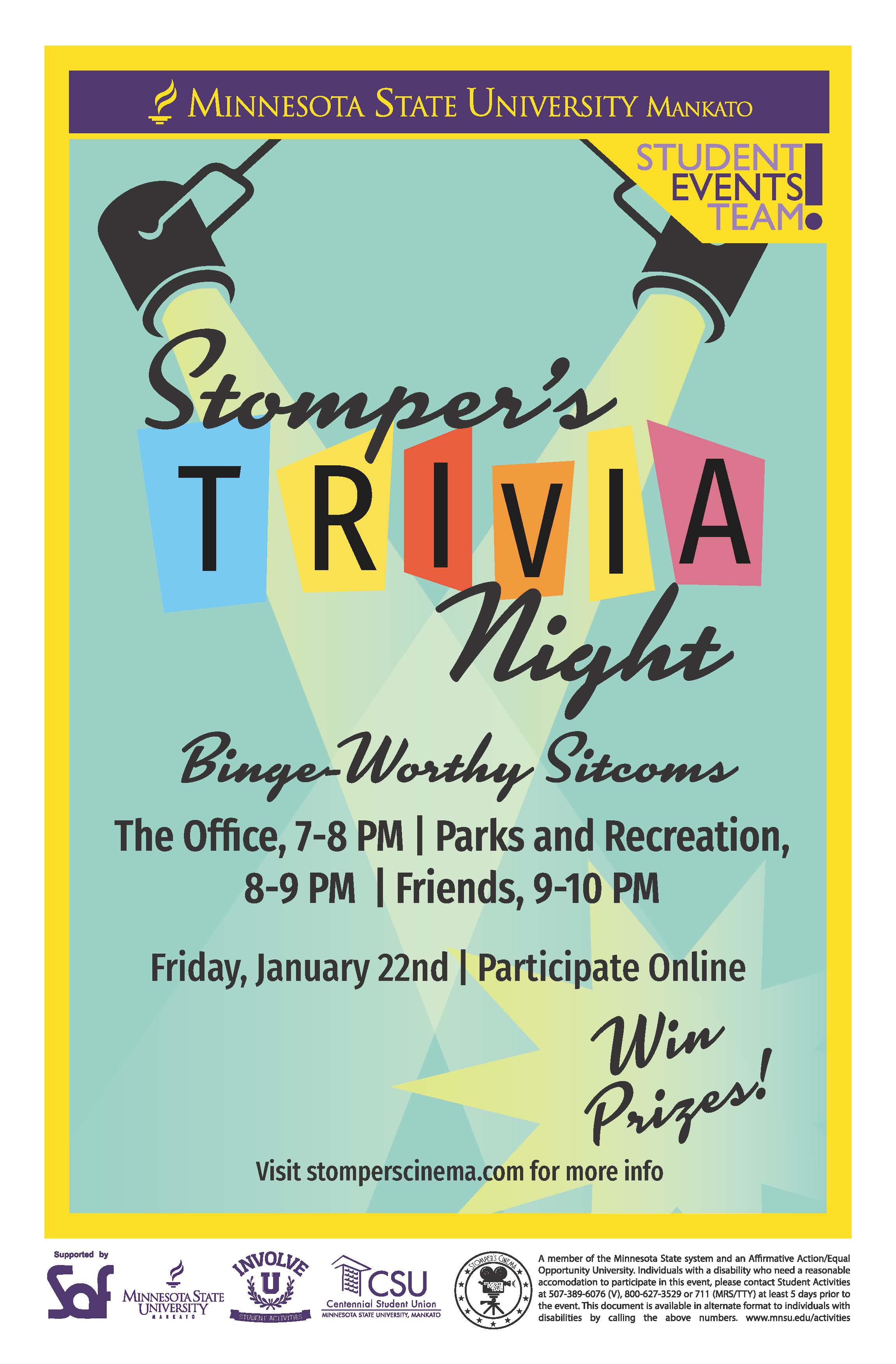 a poster for a trivia night