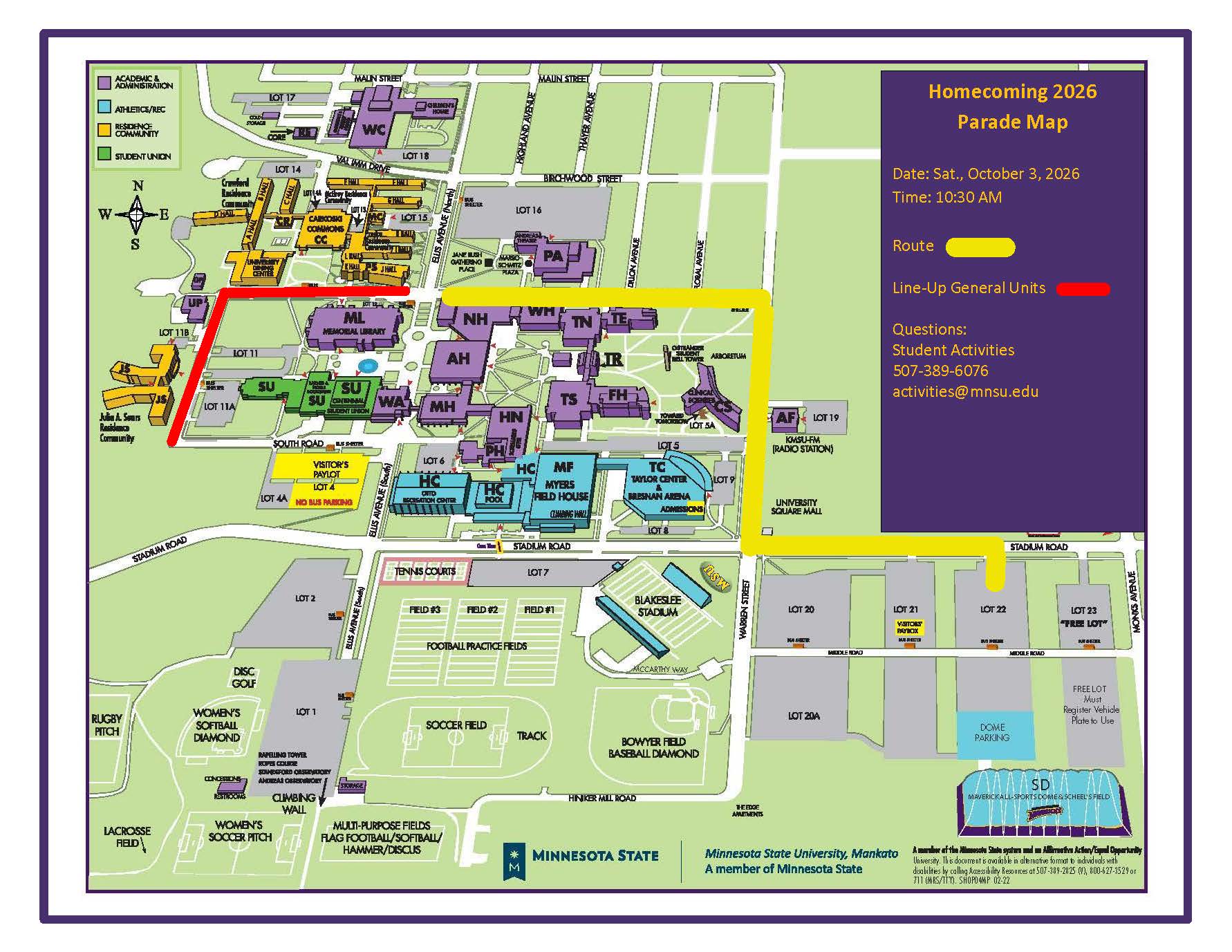 Parade Route - Maywood Ave, Warren Street, and Stadium Road