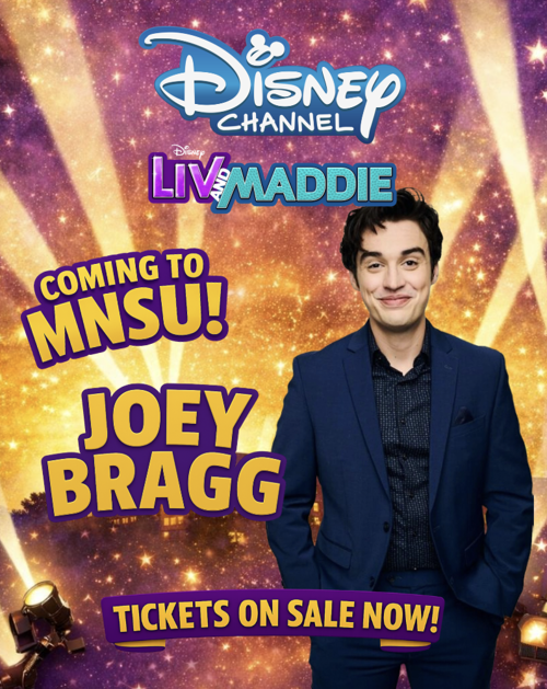 A poster of actor Joey Bragg from Disney's Liv and Maddie. Banner says "Get Tickets Now!"