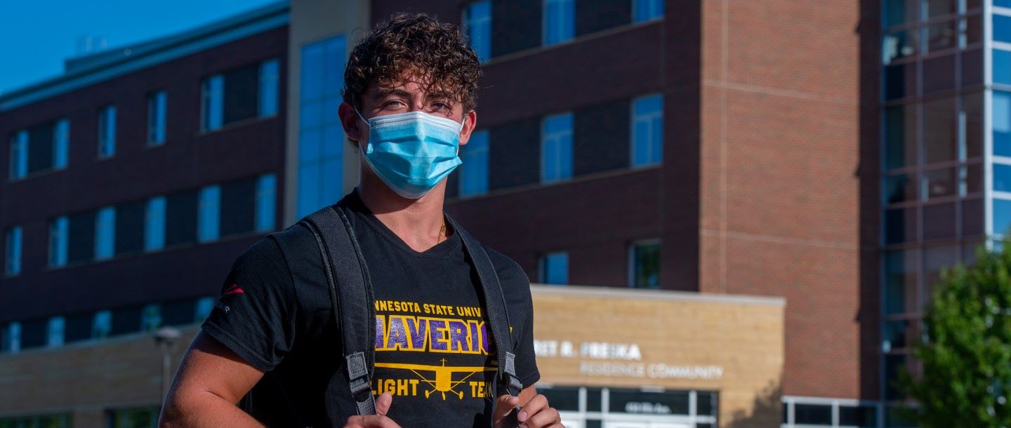 Student wearing a mask